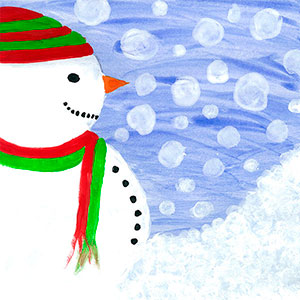 Snowman - Scarf & Hat - Art - Christmas Cards - Creation Art Cards