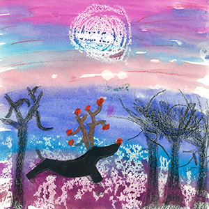 Abstract Reindeer - Art - Christmas Cards - Creation Art Cards