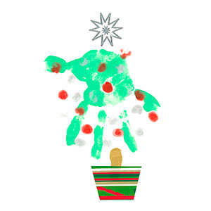 Christmas Tree - Handprint - Art - Christmas Cards - Creation Art Cards 