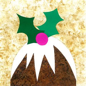 Collage Christmas Pudding - Art - Christmas Cards - Creation Art Cards