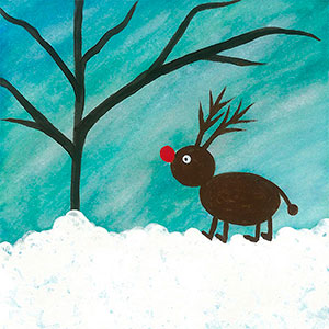 Red Nose Reindeer - Creation Art Cards