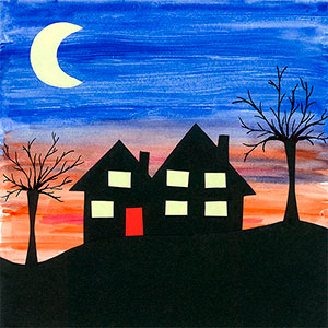 House at Dusk - Creation Art Cards
