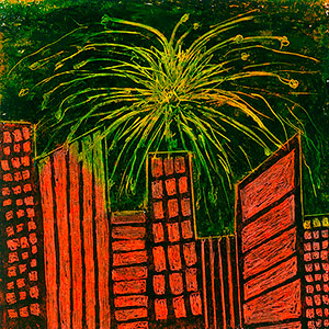 Fireworks over the City - Creation Art Cards