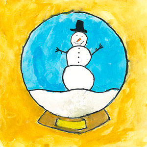 Christmas Snowman Snow Globe - School Christmas Card Project - Creation Art Cards