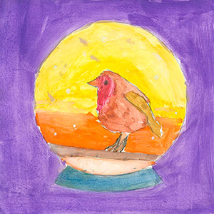 Christmas Robin Snow Globe - School Christmas Card Project - Creation Art Cards