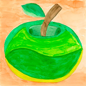Apple - Watercolours  - School Recipe Book Project - Creation Art Cards