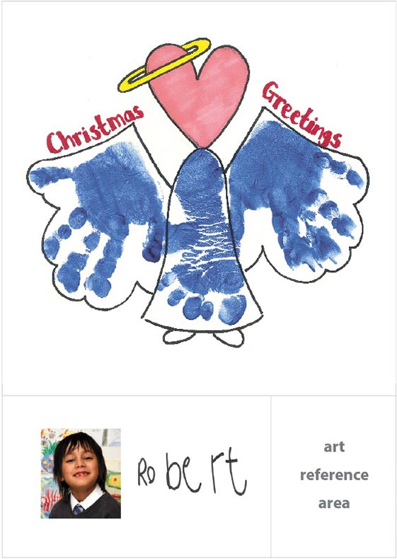 Christmas Handprint Angel - Project Template Options - Christmas Cards For Schools