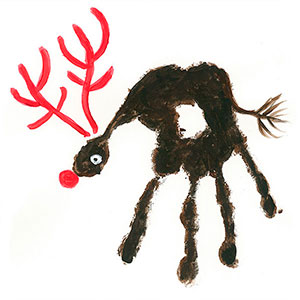 Reindeer - Handprint - Art - Christmas Cards For Schools