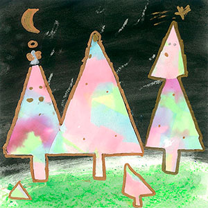 Abstract Christmas Trees - Personalised Christmas Card Home Project