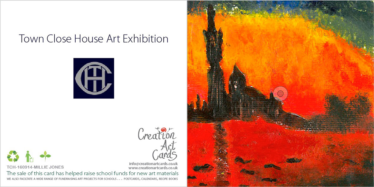 Abstract Painted Art Card - School Art Card Project for an Exhibition 