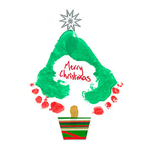 Christmas Tree footprint - School Christmas Card Project