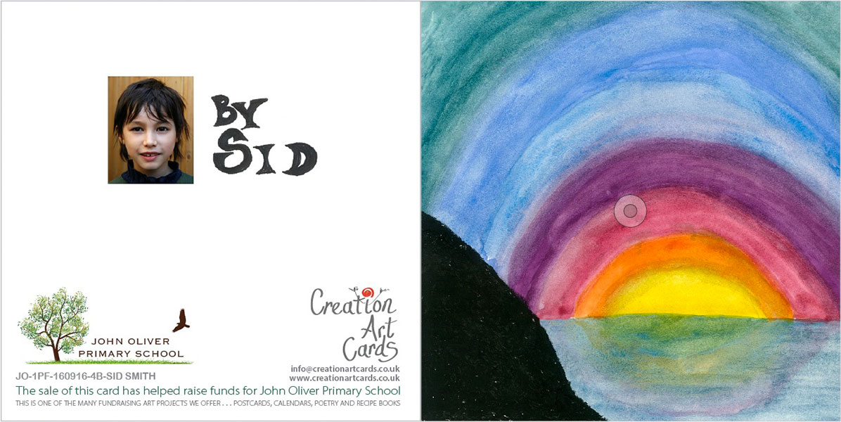 Painted Rainbow Sky - School Art Card Project