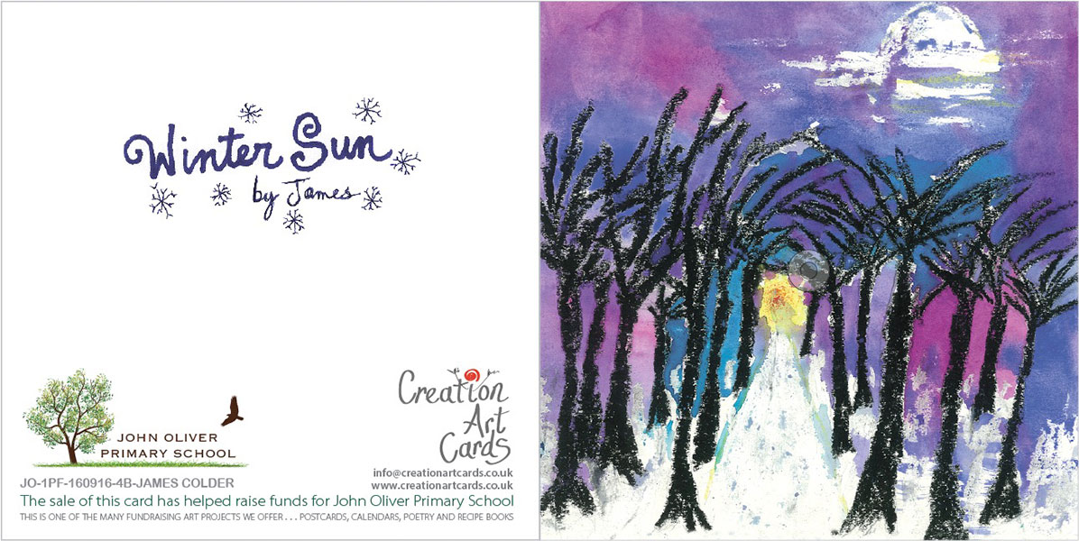 Winter Scene - Card front and back - Fundraising School Christmas Cards