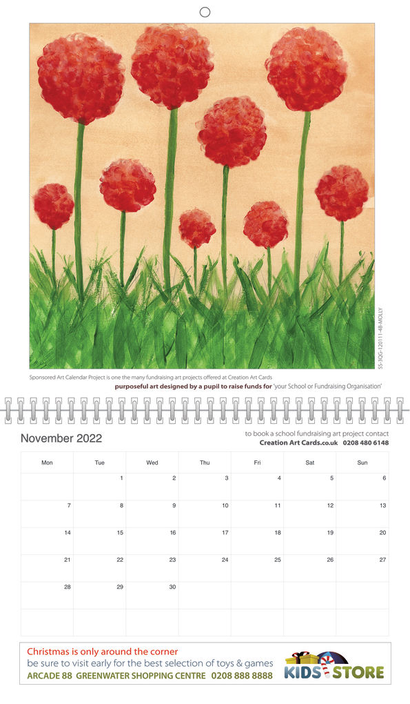 Academic Month-To-View Fundraising School Calendar 