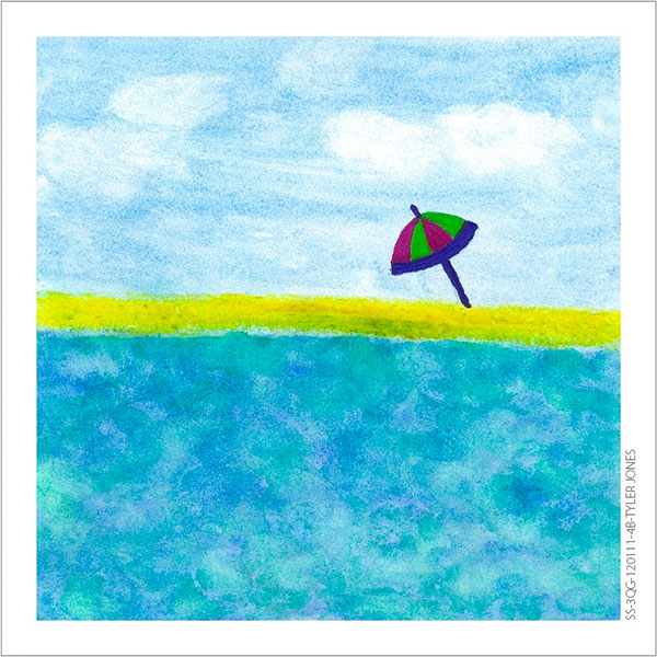 School Fundraising Postcard Project - Card Front - Beach Parasol