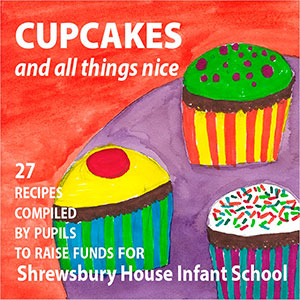 School Fundraising Recipe Book Cover - Cupcakes and all things nice.