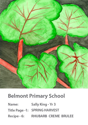School Fundraising Recipe Book Art - Rhubarb